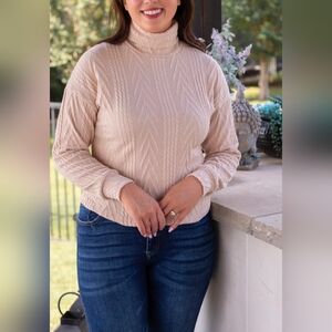 Elegant Beige Turtleneck Sweater